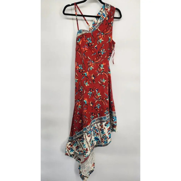 NWT Anthropologie Sleeveless Asymmetrical Floral Linen Midi Dress Sz 10 #9K403 - Picture 2 of 14